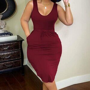 3 Left Drawstring Tank Dress